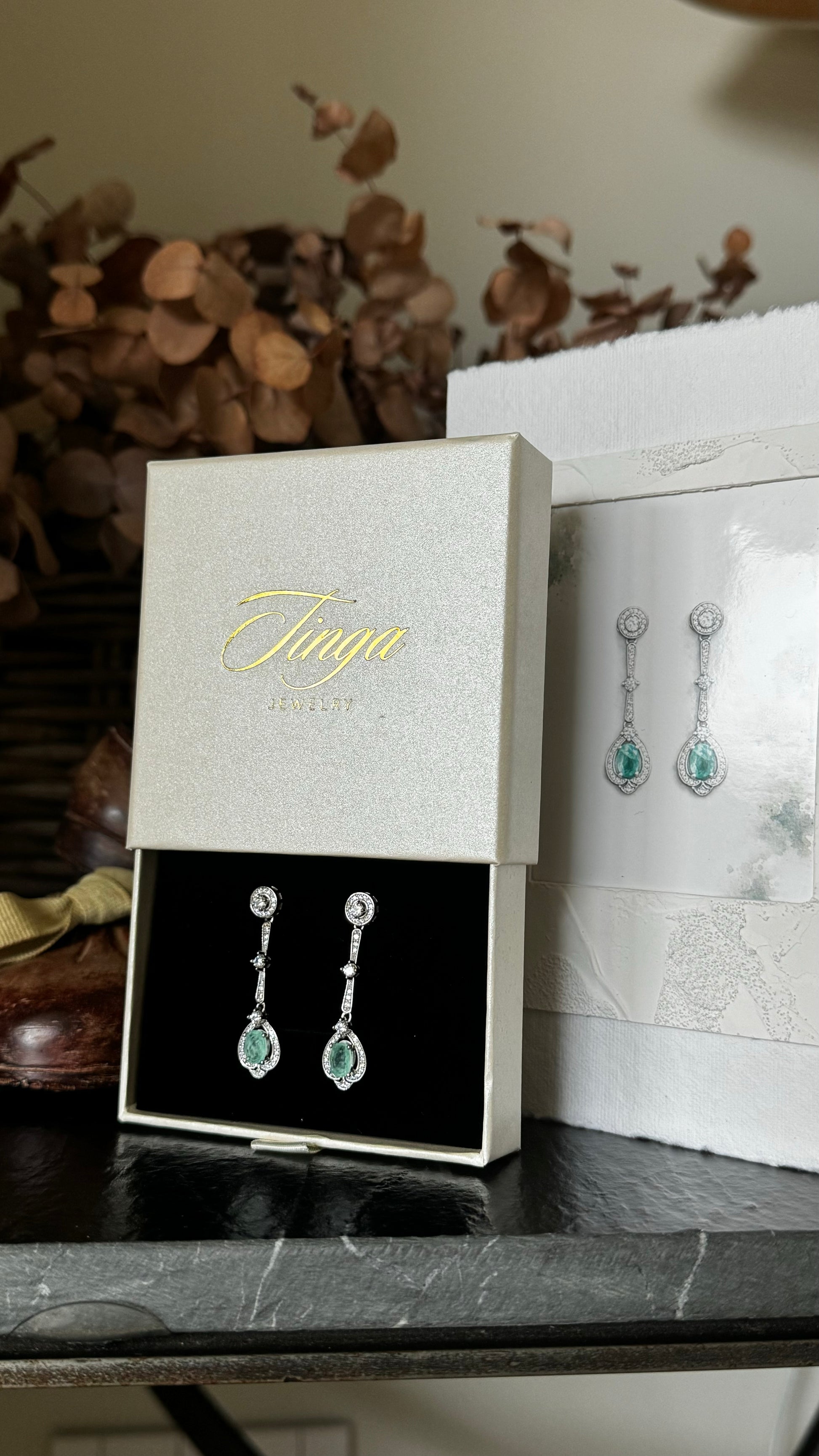 Pendientes Alcázar Esmeralda